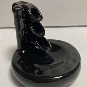 Waterfall Incense Burner Black Ceramic 3.5" Tall